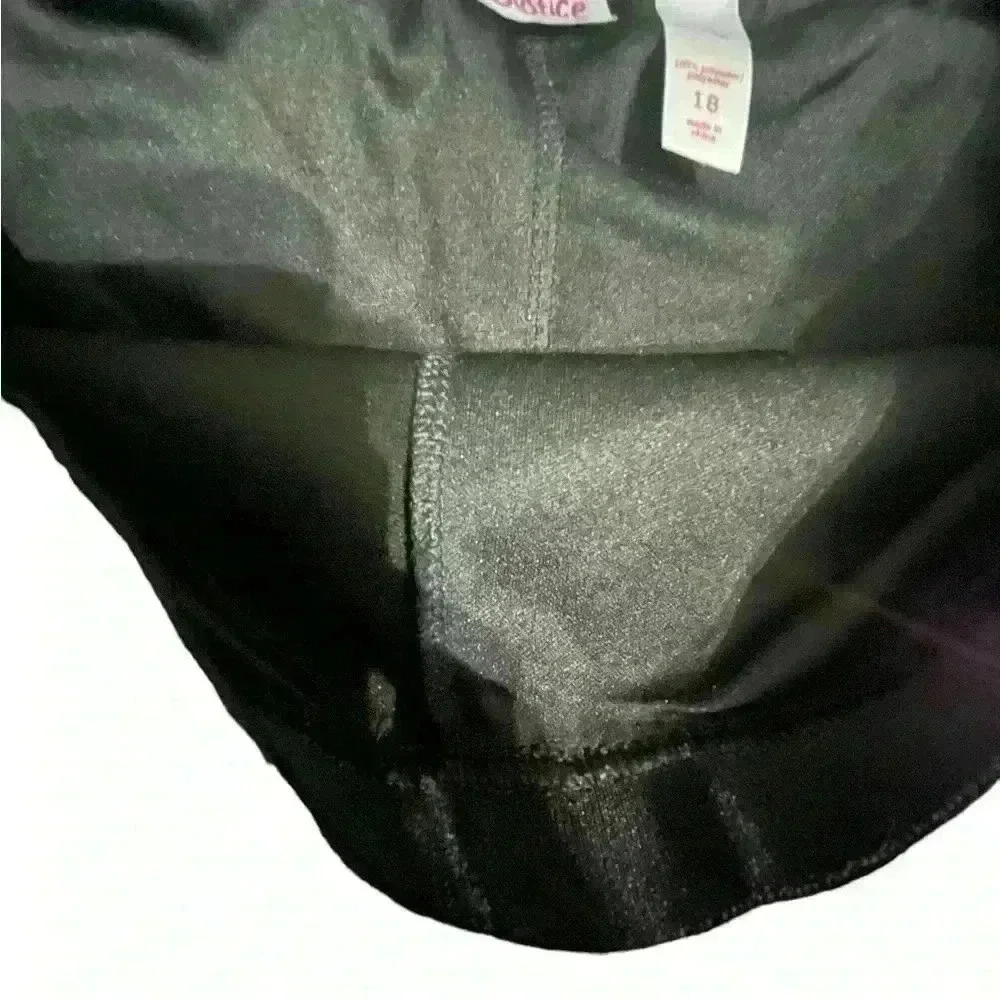 Justice Sequined Skirt sz 18 tulle lining black, pink,silver Party Formal k115